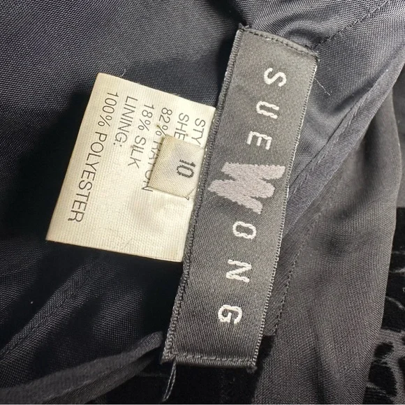 Vintage Sue Wong Dress Gown Size 10 Halter Prom Formal Beaded Fringe Silk Blend - Picture 2 of 16